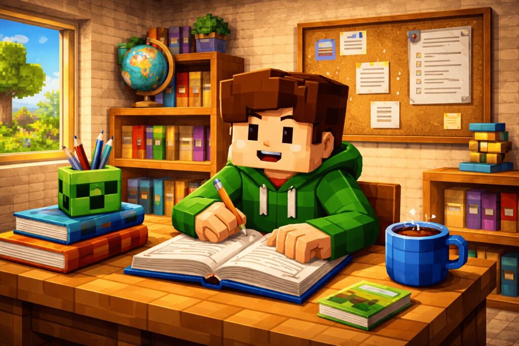 Minecraft e estudo