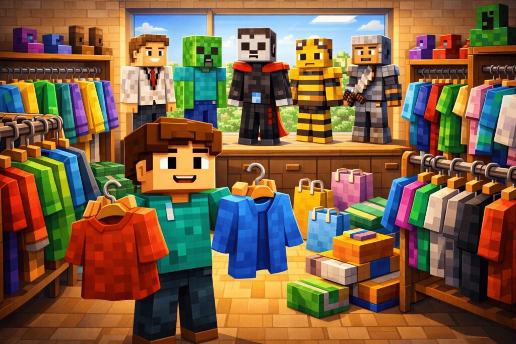 Minecraft e roupas